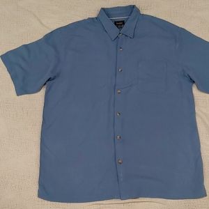 Neiman Marcus Mens Blue Silk Shirt Size XXL